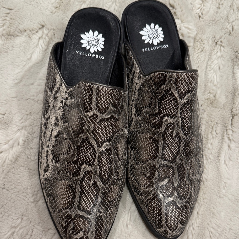 Yellow Box Lydia Python Mules - image 2